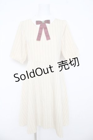 画像: Amavel / 衿配色ストライプワンピース F アイボリー Y-26-03-11-036-CA-OP-SZ-ZY