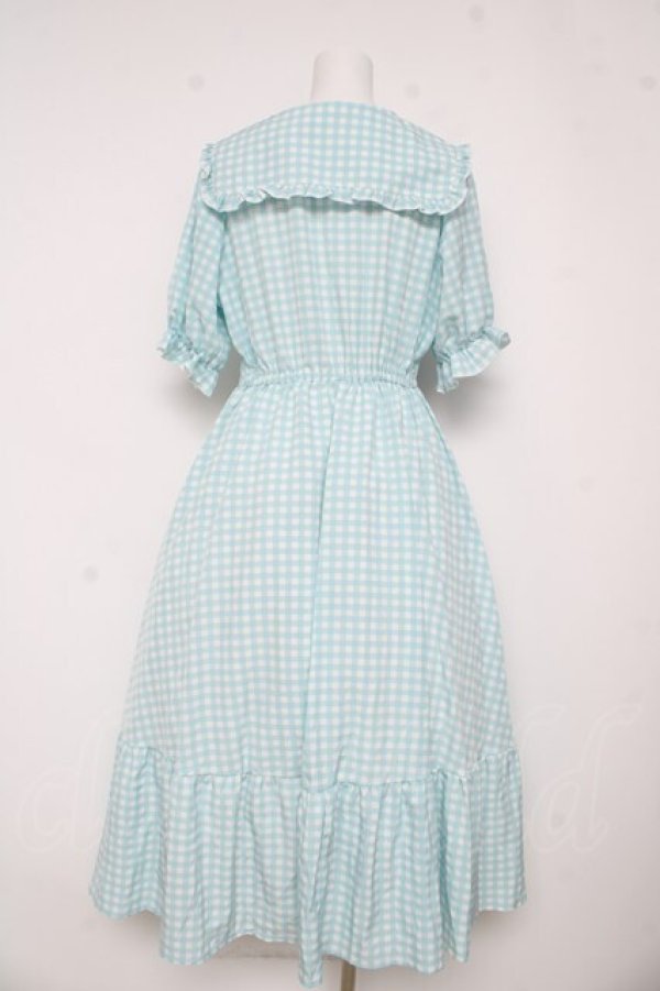 画像2: m petit by misako / TT*Mギンガムチェック半袖ワンピース L 中水色 Y-26-03-11-037-LO-OP-SZ-ZY (2)