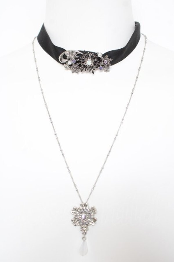 画像1: axes femme / スノークリスタルチョーカー  シルバー Y-26-03-12-006-AX-AC-SZ-ZI (1)