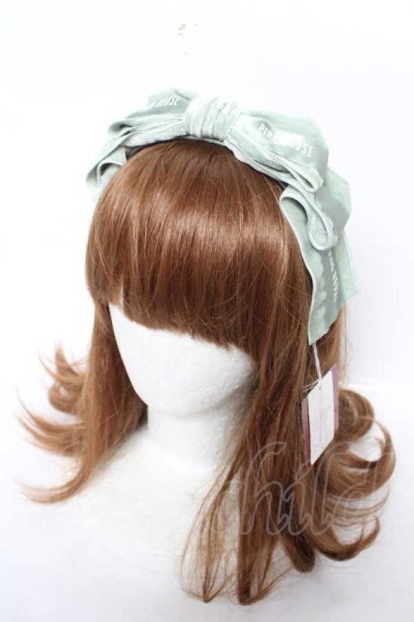 画像1: PINK HOUSE / リボンモチーフ付きカチューシャ  グリーン Y-26-03-12-040-LO-AC-SZ-ZS (1)