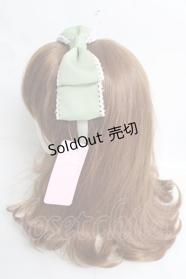 画像2: Chalmiere / グログランリボンカチューシャ F グリーン Y-26-03-12-046-LO-AC-SZ-ZS (2)