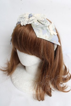 画像: Hoshibako Works / ルーセントガーデン リボンレースカチューム  サックス×フラワー Y-26-03-12-053-LO-AC-SZ-ZY