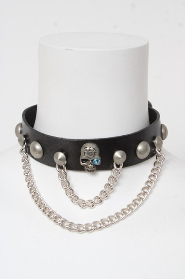 画像1: SEX POT ReVeNGe / スカルスタッズチョーカー  黒 Y-26-03-12-020-SP-AC-SZ-ZY (1)