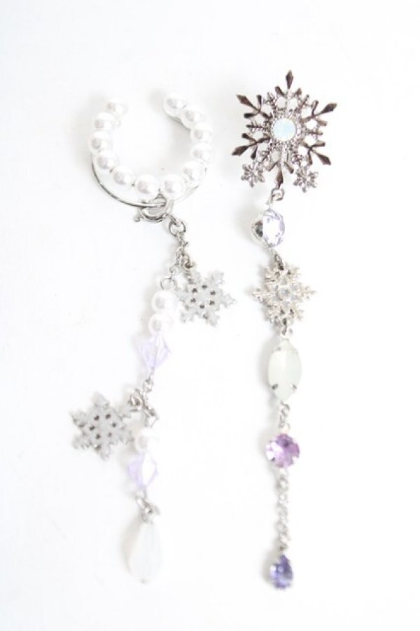 画像1: axes femme / スノークリスタルイヤリング  シルバー Y-26-03-12-003-AX-AC-SZ-ZI (1)