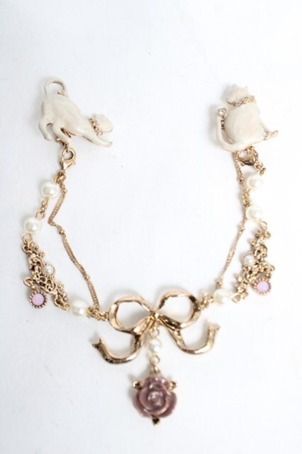 画像1: axes femme / リボンキャット襟クリップ  ゴールド Y-26-03-12-004-AX-AC-SZ-ZI (1)