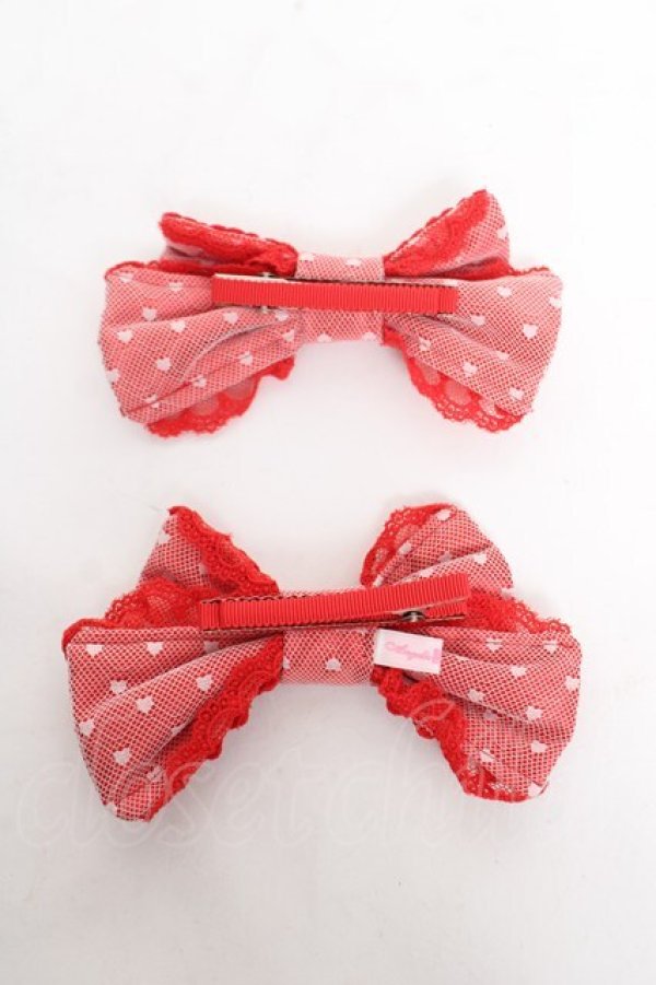 画像2: Angelic Pretty / ときめきリボンクリップSet  赤 Y-26-03-12-025-AP-AC-SZ-ZS (2)