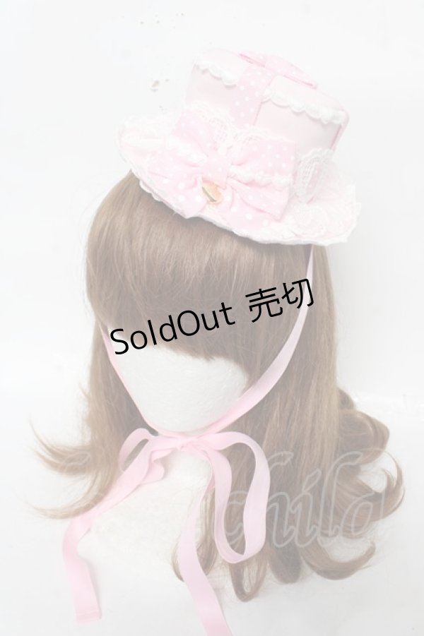 画像1: Angelic Pretty / Airy Heart プレゼントリボンミニハット  ピンク Y-26-03-12-039-AP-AC-SZ-ZS (1)