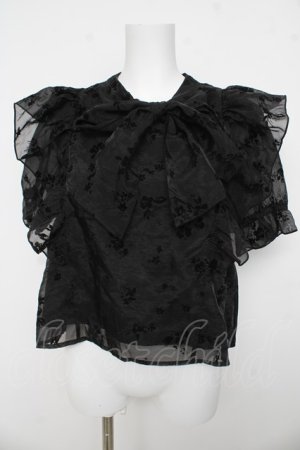 画像: evelyn / フロッキーリボンブラウス F 黒 Y-26-03-13-052-LO-BL-SZ-ZY