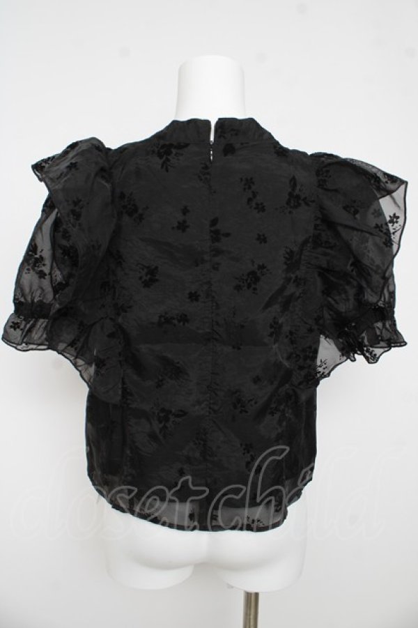 画像2: evelyn / フロッキーリボンブラウス F 黒 Y-26-03-13-052-LO-BL-SZ-ZY (2)