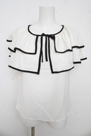 画像: evelyn / ダブルケープカラーブラウス F 白 Y-26-03-13-053-LO-BL-SZ-ZY