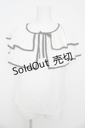 画像: evelyn / ダブルケープカラーブラウス F 白 Y-26-03-13-053-LO-BL-SZ-ZS