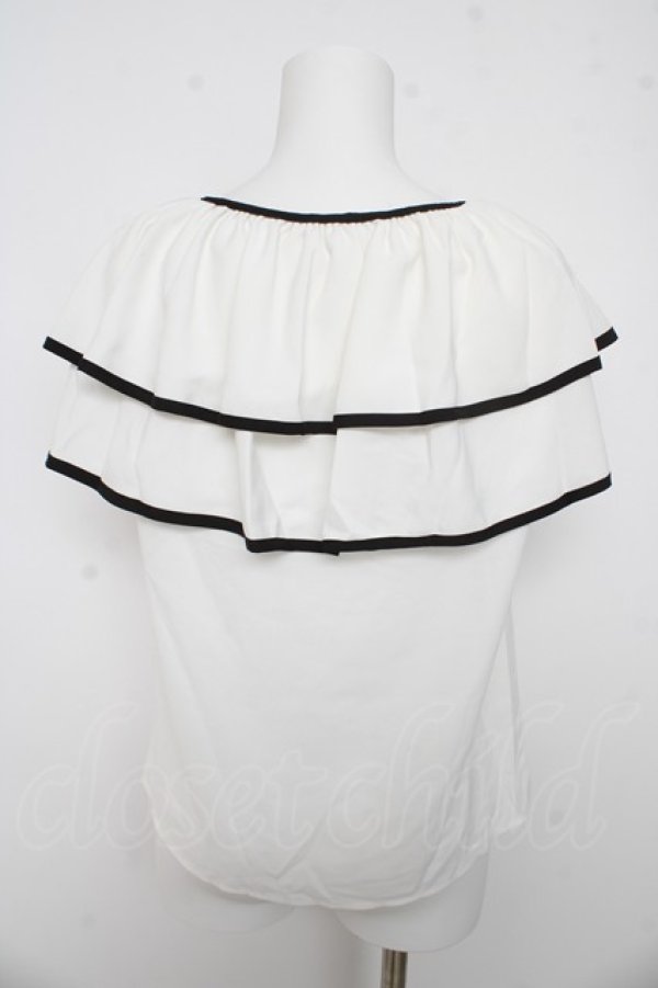 画像2: evelyn / ダブルケープカラーブラウス F 白 Y-26-03-13-053-LO-BL-SZ-ZY (2)