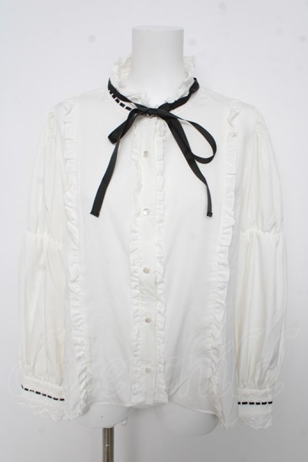 画像1: Eri Aino's collaboration / シャーロットの水曜日ブラウス 3L 白 Y-26-03-13-056-LO-BL-SZ-ZY (1)