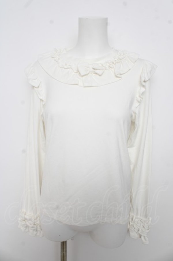 画像1: axes femme kawaii / フリルリボンカットプル M 白 Y-26-03-13-006-AX-TO-SZ-ZY (1)