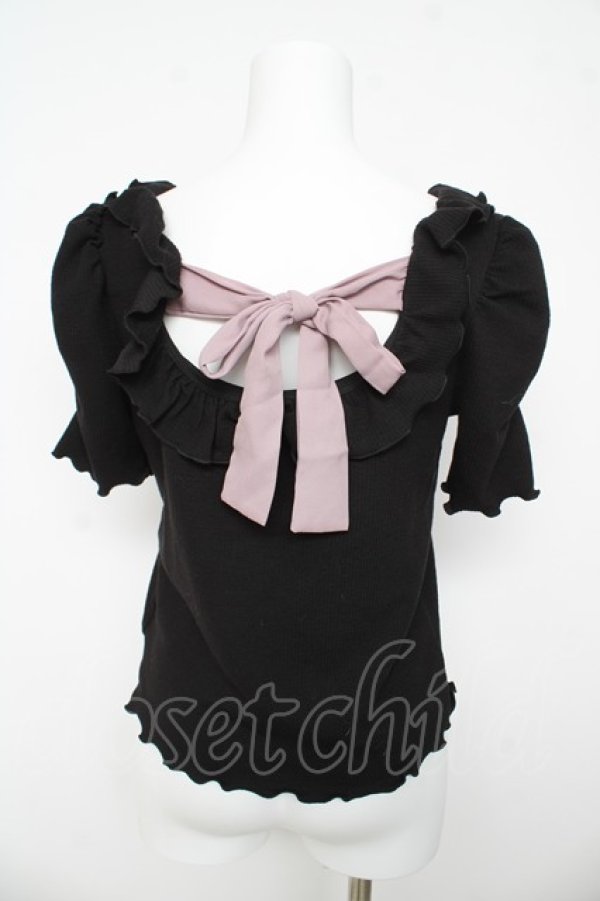 画像2: Ank Rouge / バックリボントップス M 黒 Y-26-03-13-059-CA-TO-SZ-ZY (2)