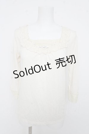 画像: axes femme / ビジュー付きカットソー M 生成り Y-26-03-13-007-AX-TO-SZ-ZY