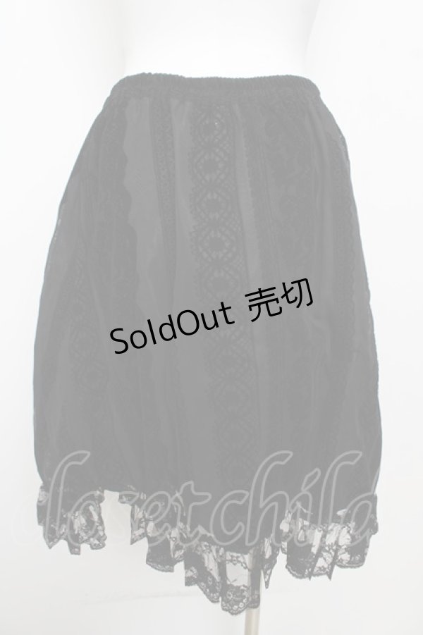 画像5: MIHO MATSUDA / エプロン付きレースフロッキーptスカート M 黒 Y-26-03-13-067-GO-SK-SZ-ZY (5)