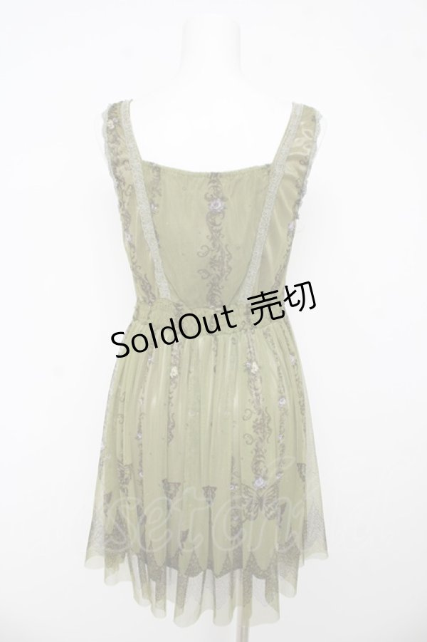 画像2: axes femme / 蝶柄ワンピース M グリーン Y-26-03-13-072-AX-OP-SZ-ZY (2)