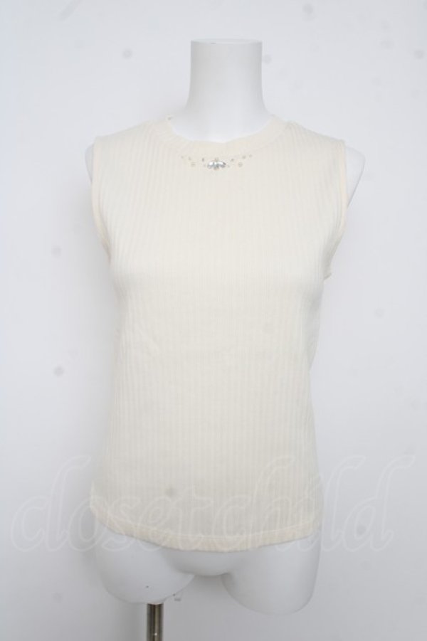 画像1: axes femme / ビジューデザインタンクトップ M 生成り Y-26-03-13-008-AX-TO-SZ-ZY (1)