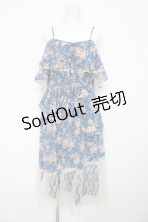 画像: axes femme / フラワーシャワープリントワンピース M 紺 Y-26-03-13-076-AX-OP-SZ-ZY