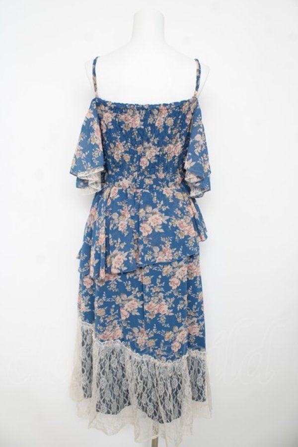 画像2: axes femme / フラワーシャワープリントワンピース M 紺 Y-26-03-13-076-AX-OP-SZ-ZY (2)