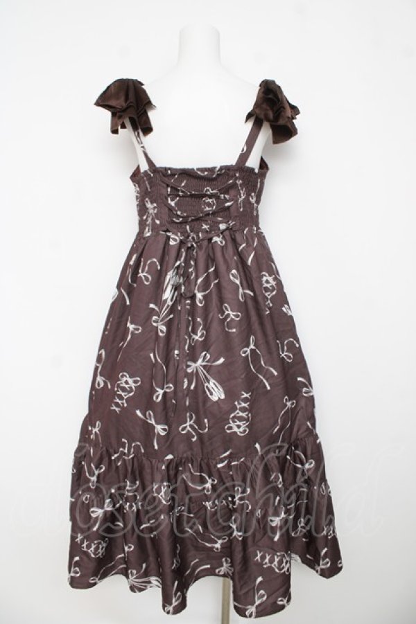 画像2: axes femme / トゥシューズ柄リボン付ワンピース F 茶 Y-26-03-13-080-AX-OP-SZ-ZY (2)