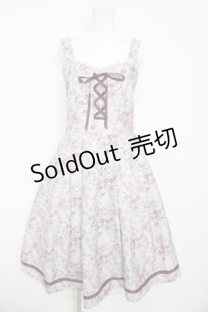 画像: axes femme / ロマンティックローズ柄ジャンパースカート F ラベンダー Y-26-03-13-081-AX-OP-SZ-ZY