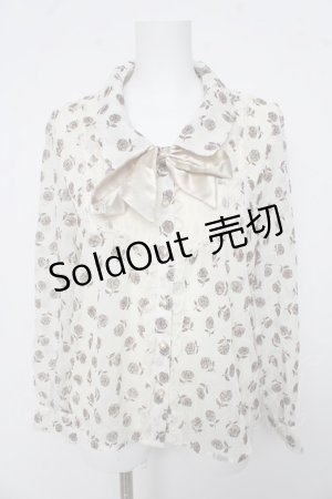 画像: axes femme / 薔薇フロッキーブラウス M 生成り Y-26-03-13-009-AX-BL-SZ-ZY