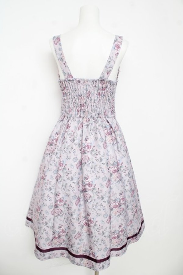 画像2: axes femme / ロマンティックローズ柄ジャンパースカート F ラベンダー Y-26-03-13-081-AX-OP-SZ-ZY (2)