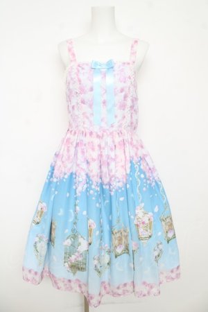 画像: axes femme kawaii / ブルーミングガーデンジャンパースカート M サックス Y-26-03-13-084-AX-OP-SZ-ZY