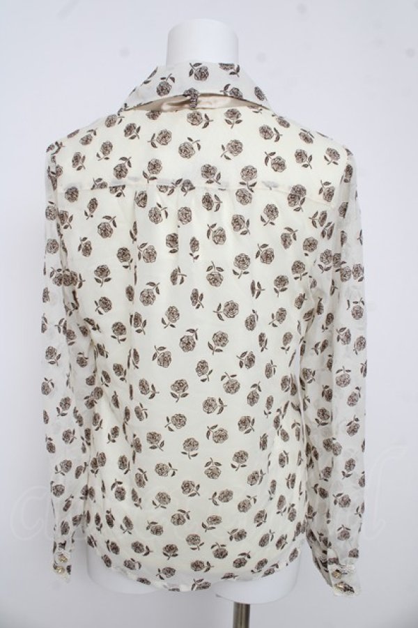 画像2: axes femme / 薔薇フロッキーブラウス M 生成り Y-26-03-13-009-AX-BL-SZ-ZY (2)