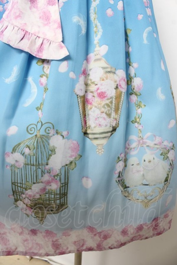 画像3: axes femme kawaii / ブルーミングガーデンジャンパースカート M サックス Y-26-03-13-084-AX-OP-SZ-ZY (3)