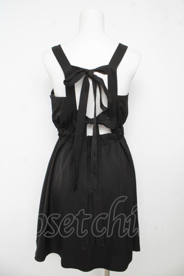 画像2: axes femme kawaii / バックリボンジャンパースカート M 黒 Y-26-03-13-088-AX-OP-SZ-ZY (2)