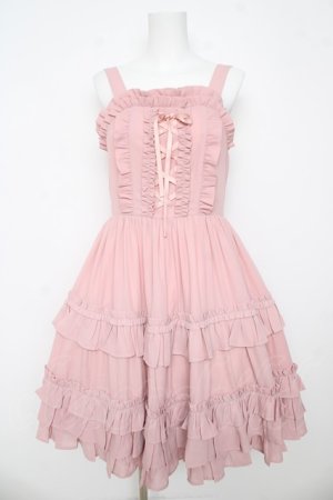 画像: Chalmiere / レースアップフリルジャンスカ M ピンク Y-26-03-13-093-LO-OP-SZ-ZY