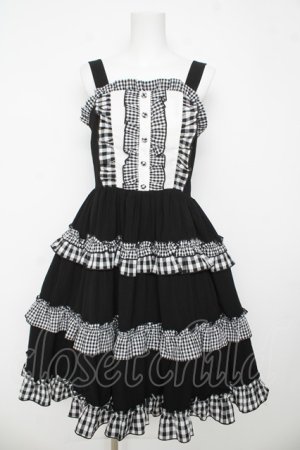 画像: axes femme kawaii / カントリーチェックジャンスカ M 黒 Y-26-03-13-094-AX-OP-SZ-ZY