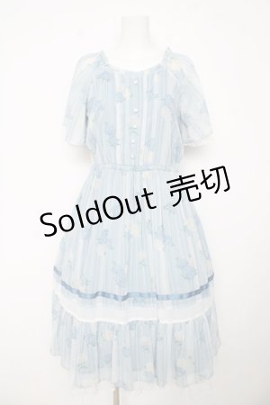 画像: axes femme / 紫陽花シフォンワンピース M サックス Y-26-03-13-098-AX-OP-SZ-ZY