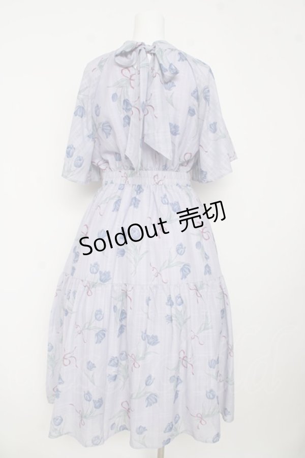 画像2: axes femme POETIQUE / チューリップブーケロングワンピース M ラベンダー Y-26-03-13-101-AX-OP-SZ-ZY (2)