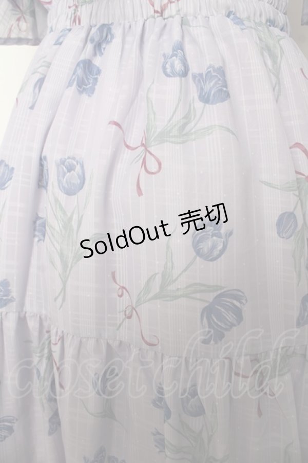 画像3: axes femme POETIQUE / チューリップブーケロングワンピース M ラベンダー Y-26-03-13-101-AX-OP-SZ-ZY (3)