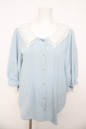 画像: axes femme POETIQUE / レース襟ブラウス M サックス Y-26-03-13-012-AX-BL-SZ-ZY