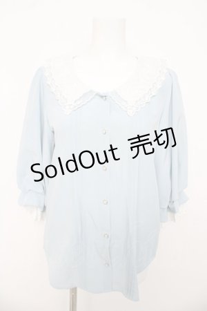 画像: axes femme POETIQUE / レース襟ブラウス M サックス Y-26-03-13-012-AX-BL-SZ-ZY