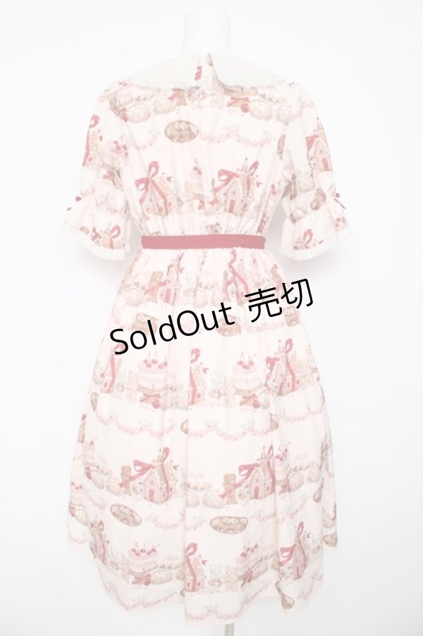 画像2: axes femme kawaii / お菓子の家柄ワンピース M 生成り Y-26-03-13-104-AX-BL-SZ-ZY (2)