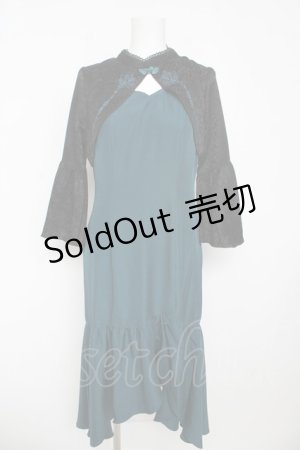 画像: axes femme POETIQUE / ロータス刺繍チャイナワンピース M Bグリーン Y-26-03-13-106-AX-OP-SZ-ZY