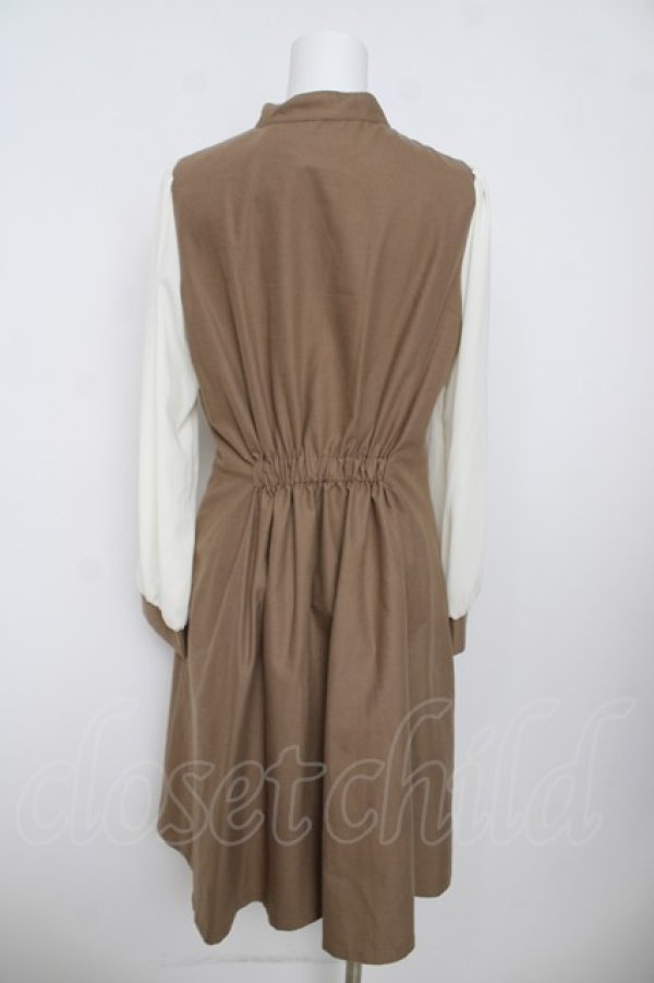 画像2: axes femme POETIQUE / チョーカーデザイン連釦ワンピース M 茶 Y-26-03-13-108-AX-OP-SZ-ZY (2)