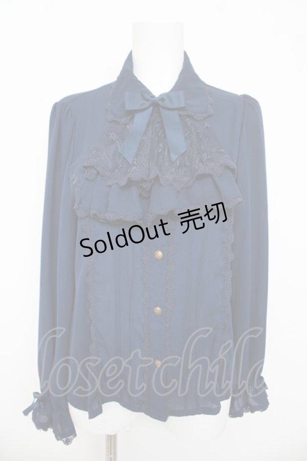 画像1: axes femme kawaii / 3wayジャボ付きブラウス M 紺 Y-26-03-13-013-AX-BL-SZ-ZY (1)