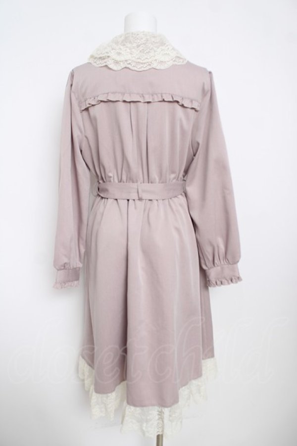 画像2: axes femme / レース襟付トレンチコート F ピンク Y-26-03-13-112-AX-CO-SZ-ZY (2)