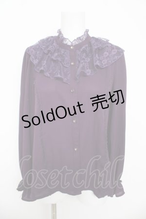 画像: axes femme kawaii / レースフリル長袖ブラウス M パープル Y-26-03-13-014-AX-BL-SZ-ZS