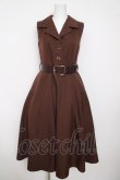 画像1: an another angelus / ベルト付きウールライク開衿ジレワンピース F ブラウン Y-26-03-13-122-CA-OP-SZ-ZY (1)