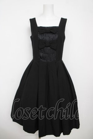 画像: Emily Temple cute / ドットジャガードリボンノースリーブワンピース M 黒 Y-26-03-13-125-ET-OP-SZ-ZY