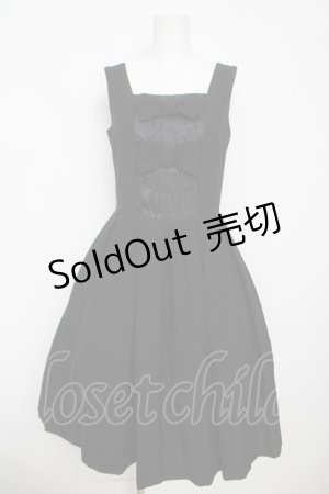 画像: Emily Temple cute / ドットジャガードリボンノースリーブワンピース M 黒 Y-26-03-13-125-ET-OP-SZ-ZY