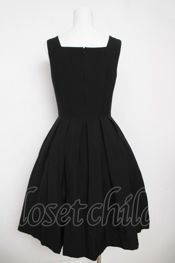 画像2: Emily Temple cute / ドットジャガードリボンノースリーブワンピース M 黒 Y-26-03-13-125-ET-OP-SZ-ZY (2)